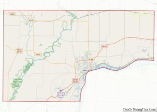 Map of Muscatine County, Iowa