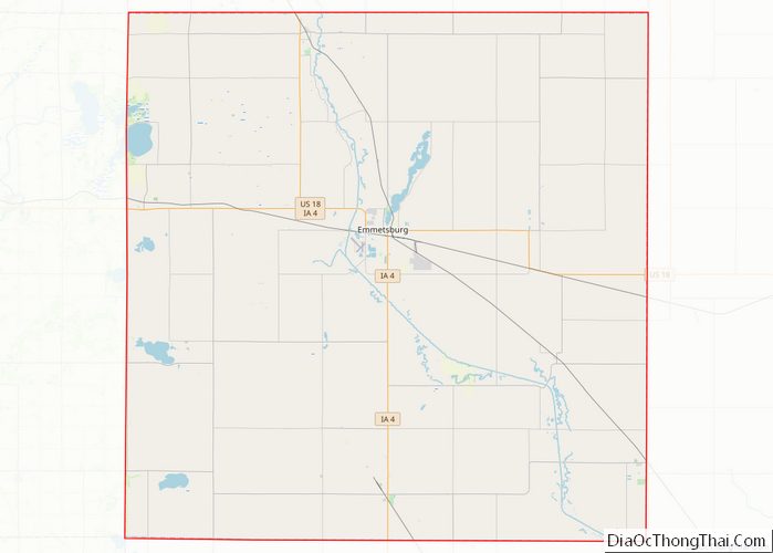 Map of Palo Alto County, Iowa - Thong Thai Real