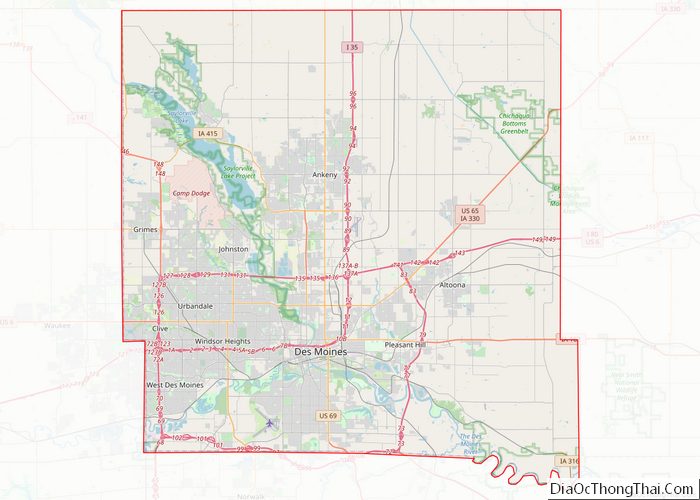 Map of Polk County, Iowa - Thong Thai Real