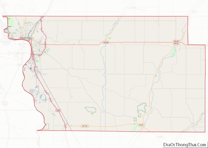 Map Of Woodbury County Iowa 1098