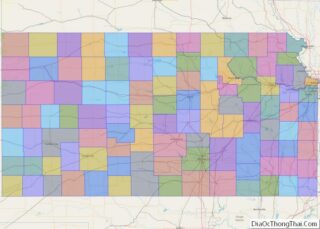 Political map of Kansas State – Printable Collection