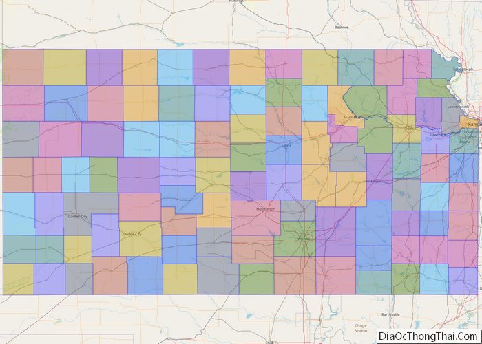 Political map of Kansas State - Printable Collection