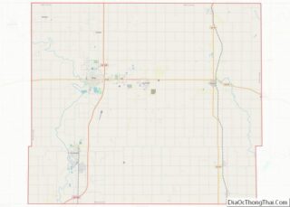 Map of Allen County, Kansas