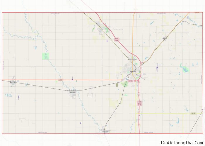 Map of Harvey County