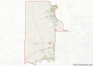 Map of Leavenworth County, Kansas