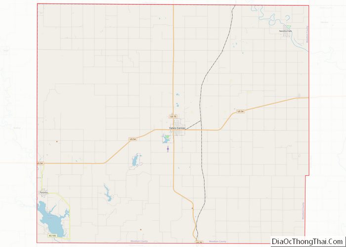 Map of Woodson County