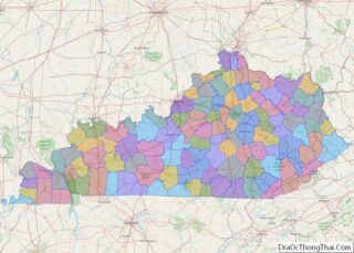 Political map of Kentucky State – Printable Collection
