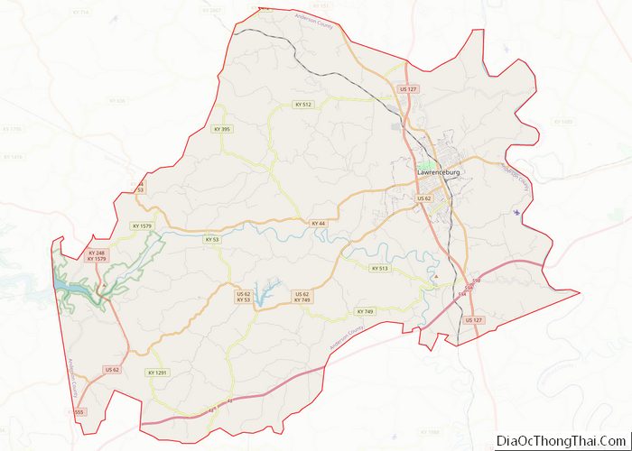 Map of Anderson County
