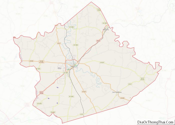 Map of Bourbon County