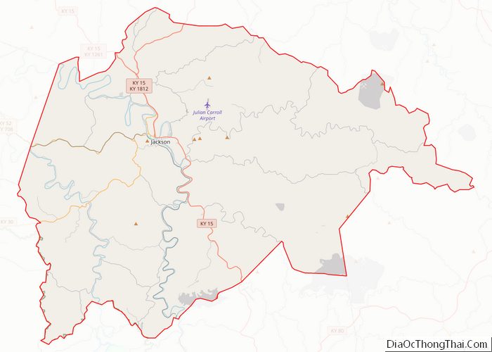 Map of Breathitt County