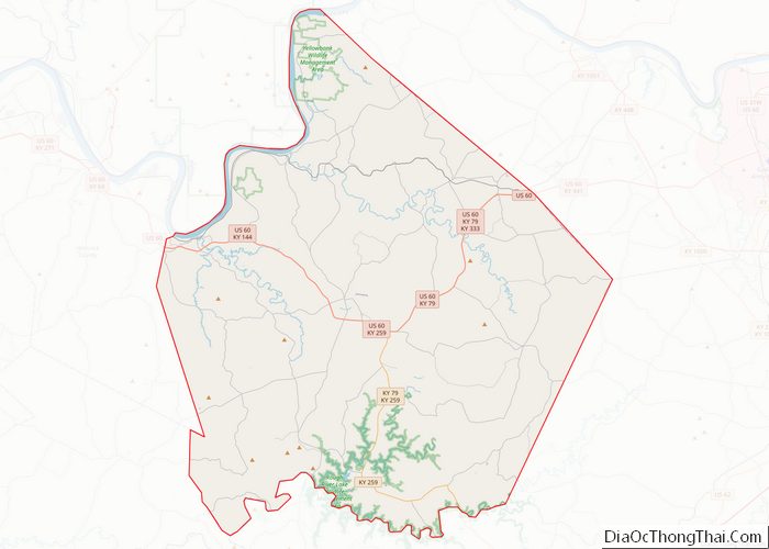 Map of Breckinridge County