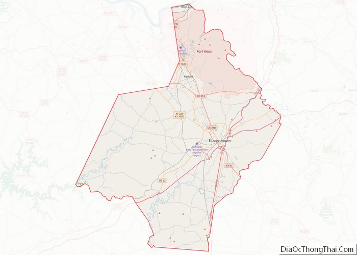 Map of Hardin County