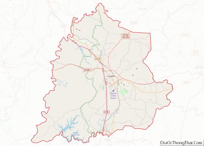 Map of Laurel County