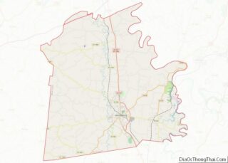 Map of Mercer County, Kentucky