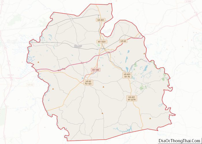 Map of Muhlenberg County