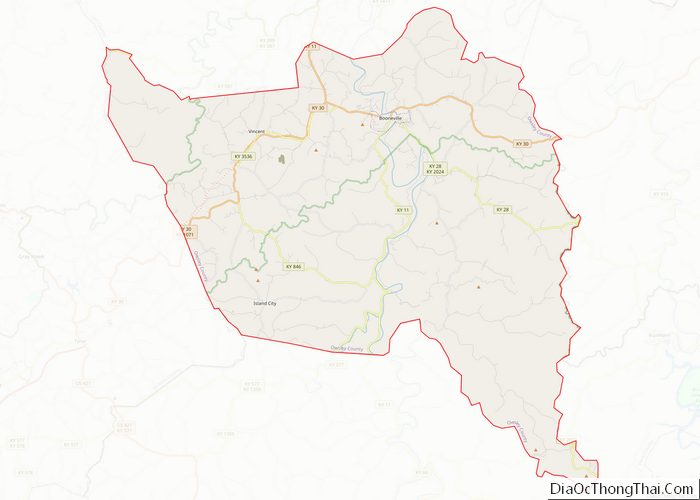 Map Of Owsley County Kentucky