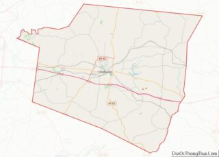 Map of Shelby County, Kentucky