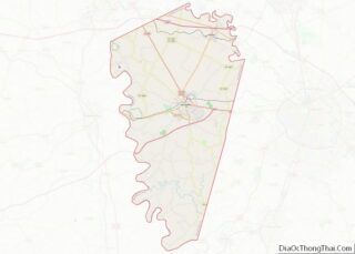 Map of Woodford County, Kentucky