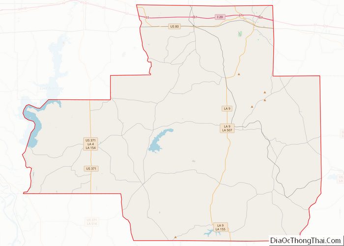 Map of Bienville Parish