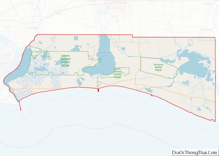 Map of Cameron Parish