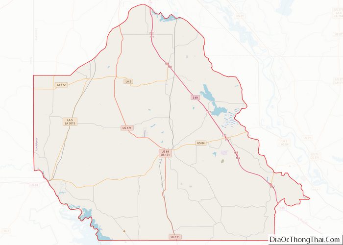 Map of De Soto Parish