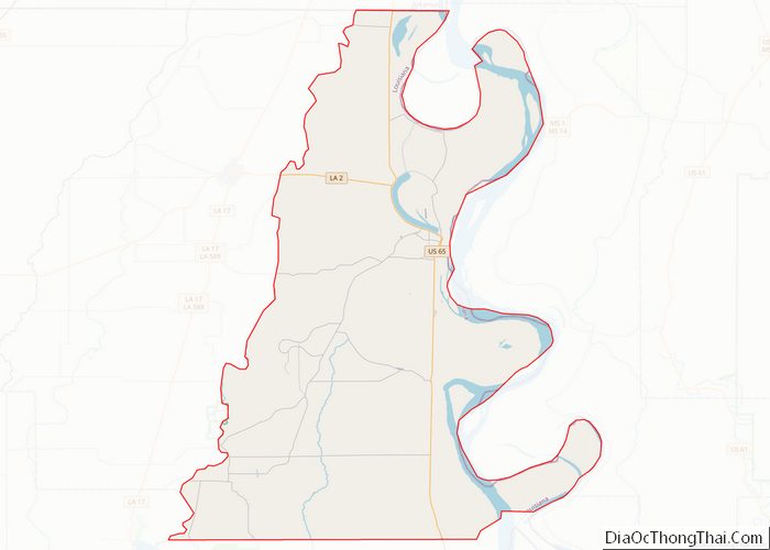 Map of East Carroll Parish