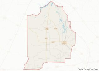 Map of Evangeline Parish, Louisiana