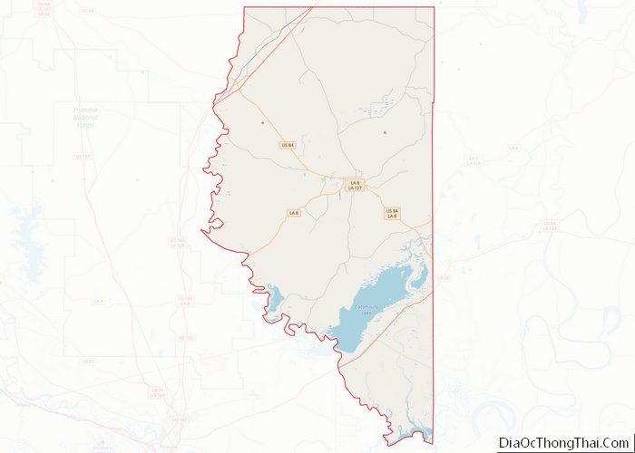 Map of La Salle Parish