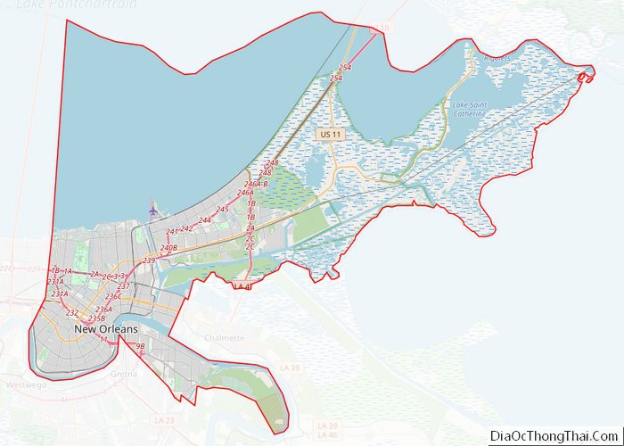 Map Of Orleans Parish, Louisiana - Thong Thai Real