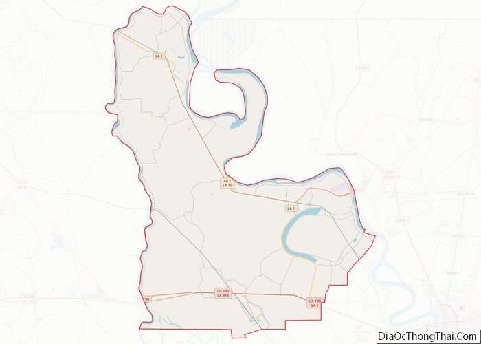 Map of Pointe Coupee Parish