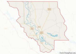 Map of Red River Parish, Louisiana