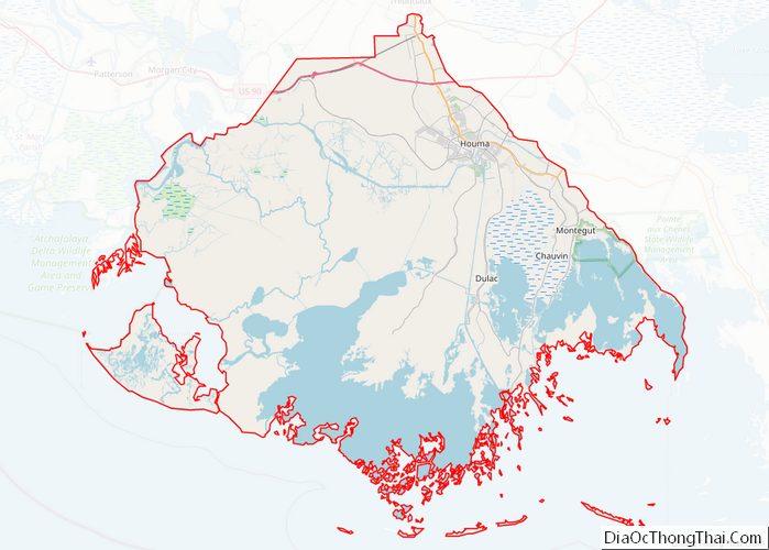 Map of Terrebonne Parish