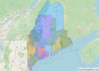 Political map of Maine State – Printable Collection