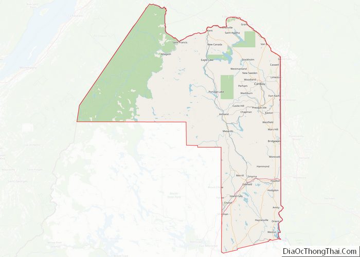 Map of Aroostook County