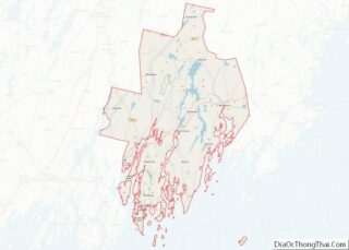 Map of Lincoln County, Maine