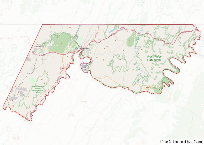 Map of Allegany County