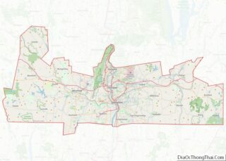 Map of Hampden County, Massachusetts