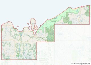 Map of Alger County, Michigan