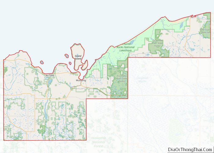 Map of Alger County