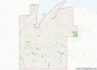 Map of Baraga County, Michigan