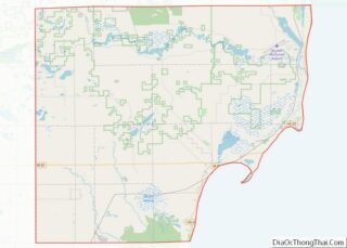 Map of Iosco County, Michigan