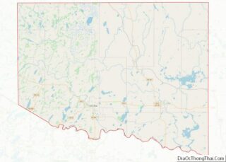 Map of Iron County, Michigan