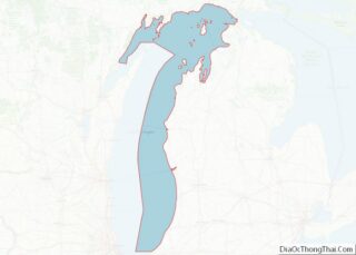 Map of Lake Michigan Water body, Michigan