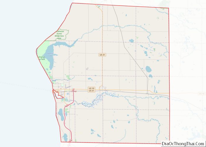 Map of Mason County, Michigan - Thong Thai Real