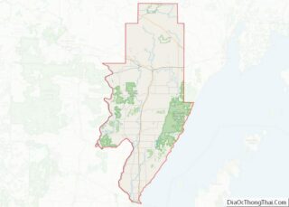 Map of Menominee County, Michigan