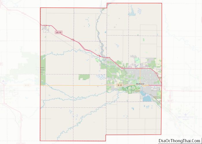 Map of Midland County