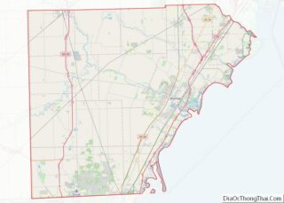 Map of Monroe County, Michigan