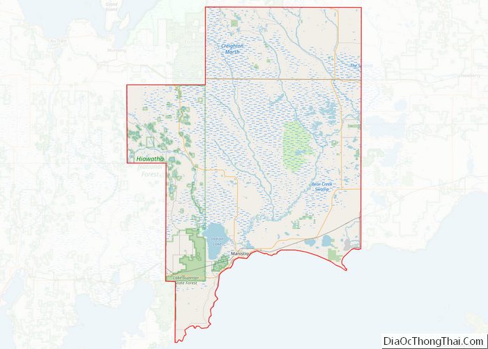 Map of Schoolcraft County