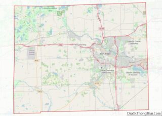 Map of Washtenaw County, Michigan