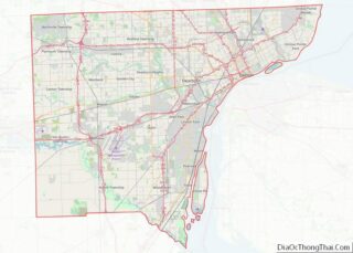 Map of Wayne County, Michigan